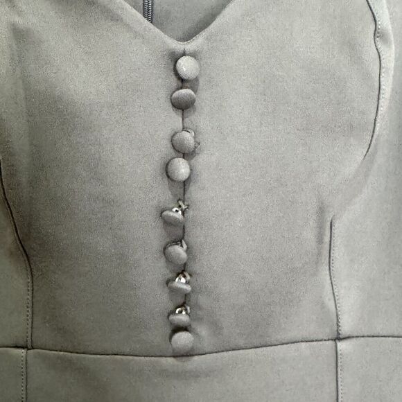 Anthropologie Cecily Dress XS Olive Green Button Front Fit Flare Midi Cap Sleeve - Picture 8 of 13